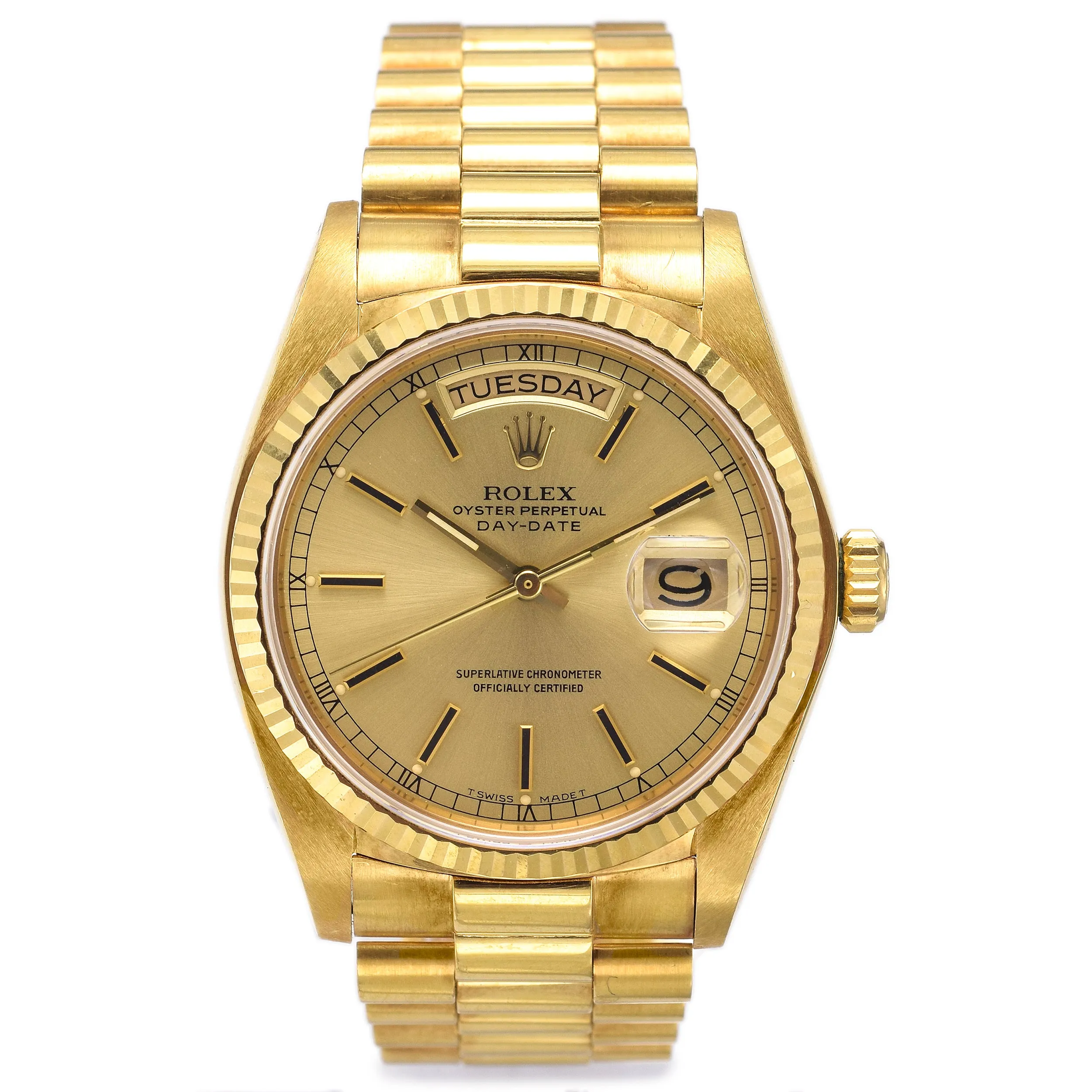 1980 Rolex President Day-Date 18K Gold Men's Automatic Watch   Box Ref. 18038