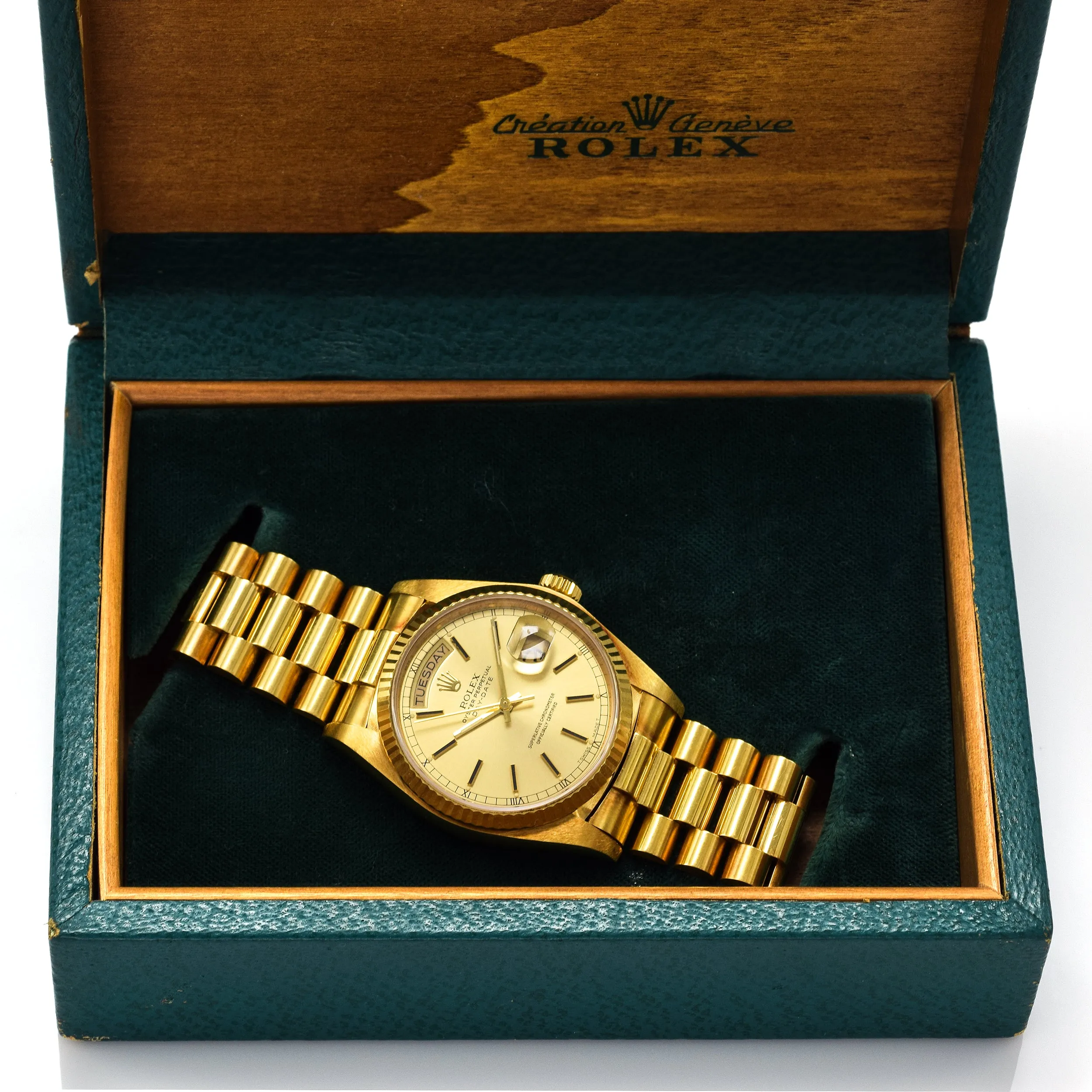 1980 Rolex President Day-Date 18K Gold Men's Automatic Watch   Box Ref. 18038