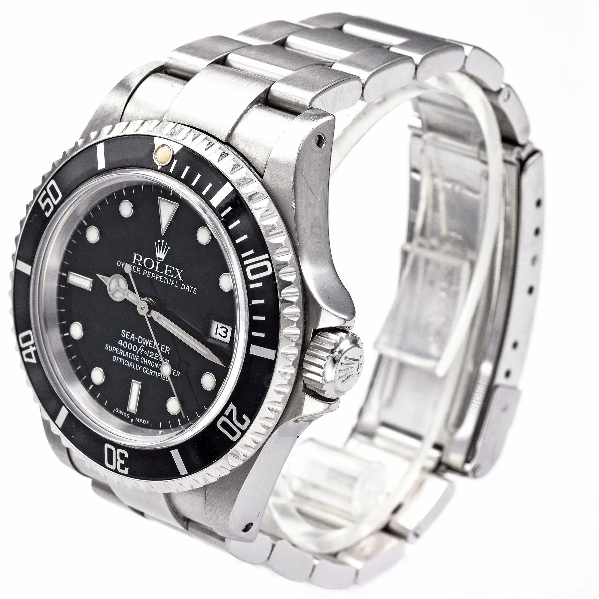 1990 Rolex Sea-Dweller Watch Ref 16600 Men's Black Dial