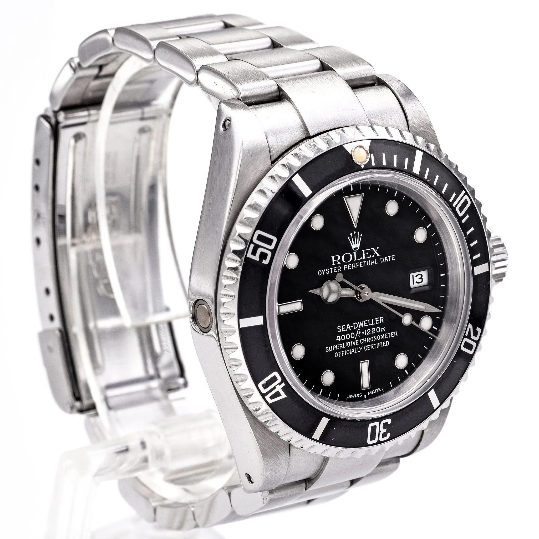 1990 Rolex Sea-Dweller Watch Ref 16600 Men's Black Dial