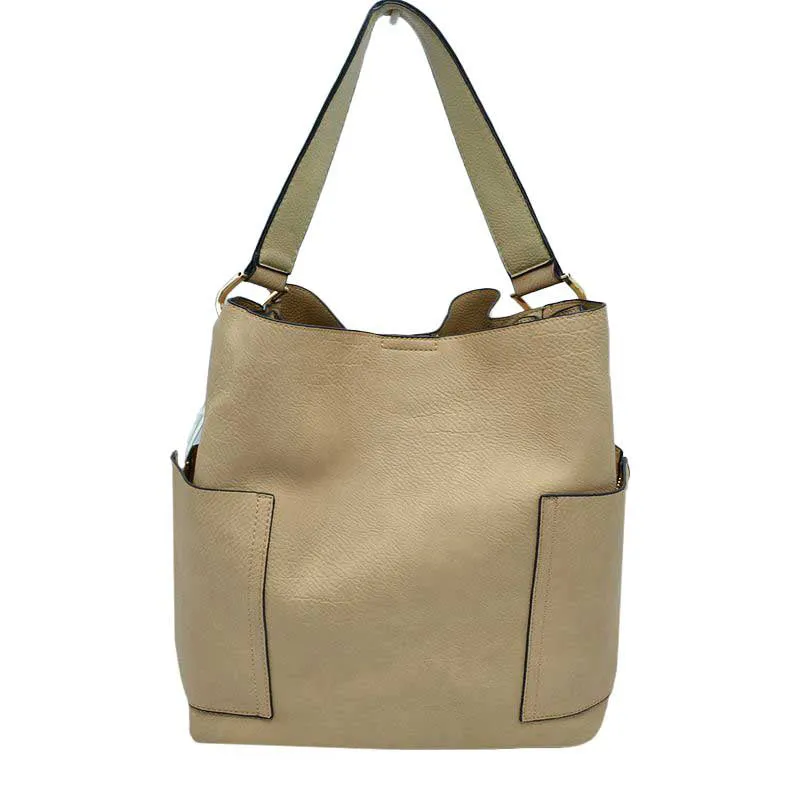 2in 1 Chic Satchel Side Pocket With Long Strap Bucket Bag