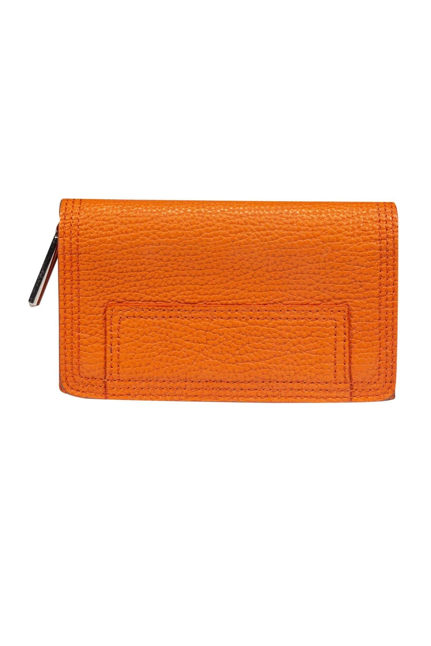 3.1 Phillip Lim - Orange Pebbled Leather Compact Wallet