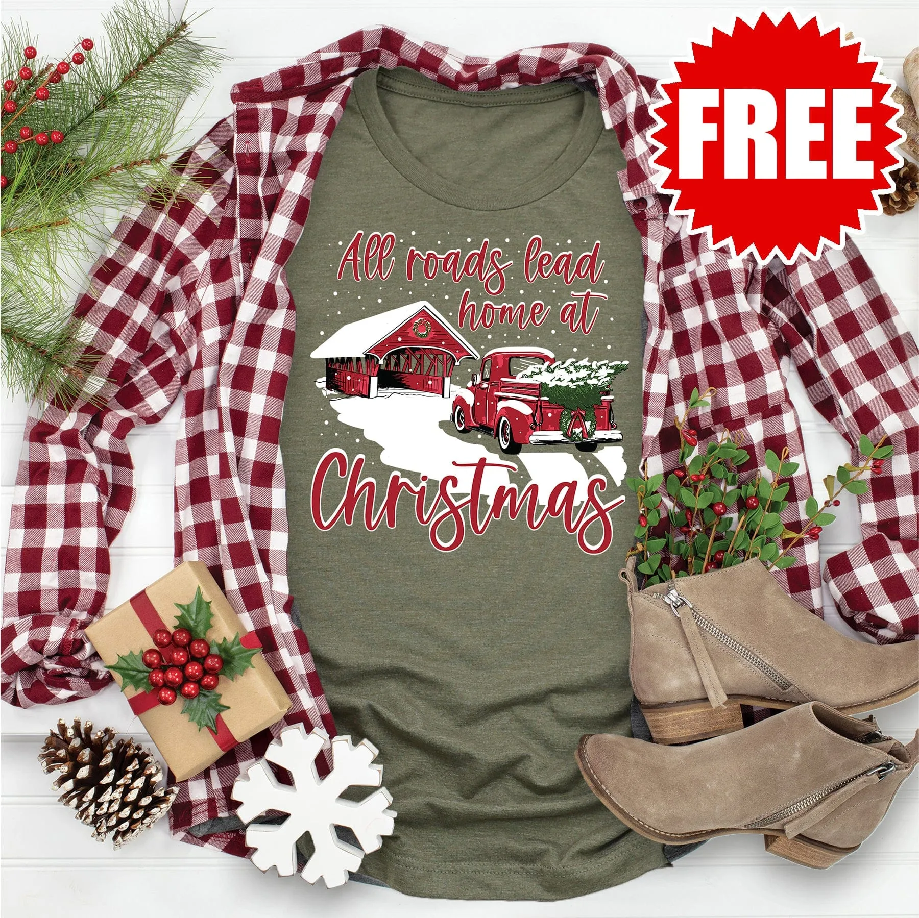 All Roads Christmas Bridge Tee - 0