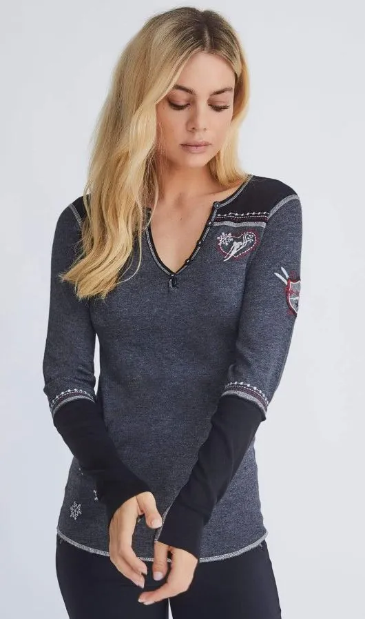 Alp N Rock Apres Snow Henley - Heather Black