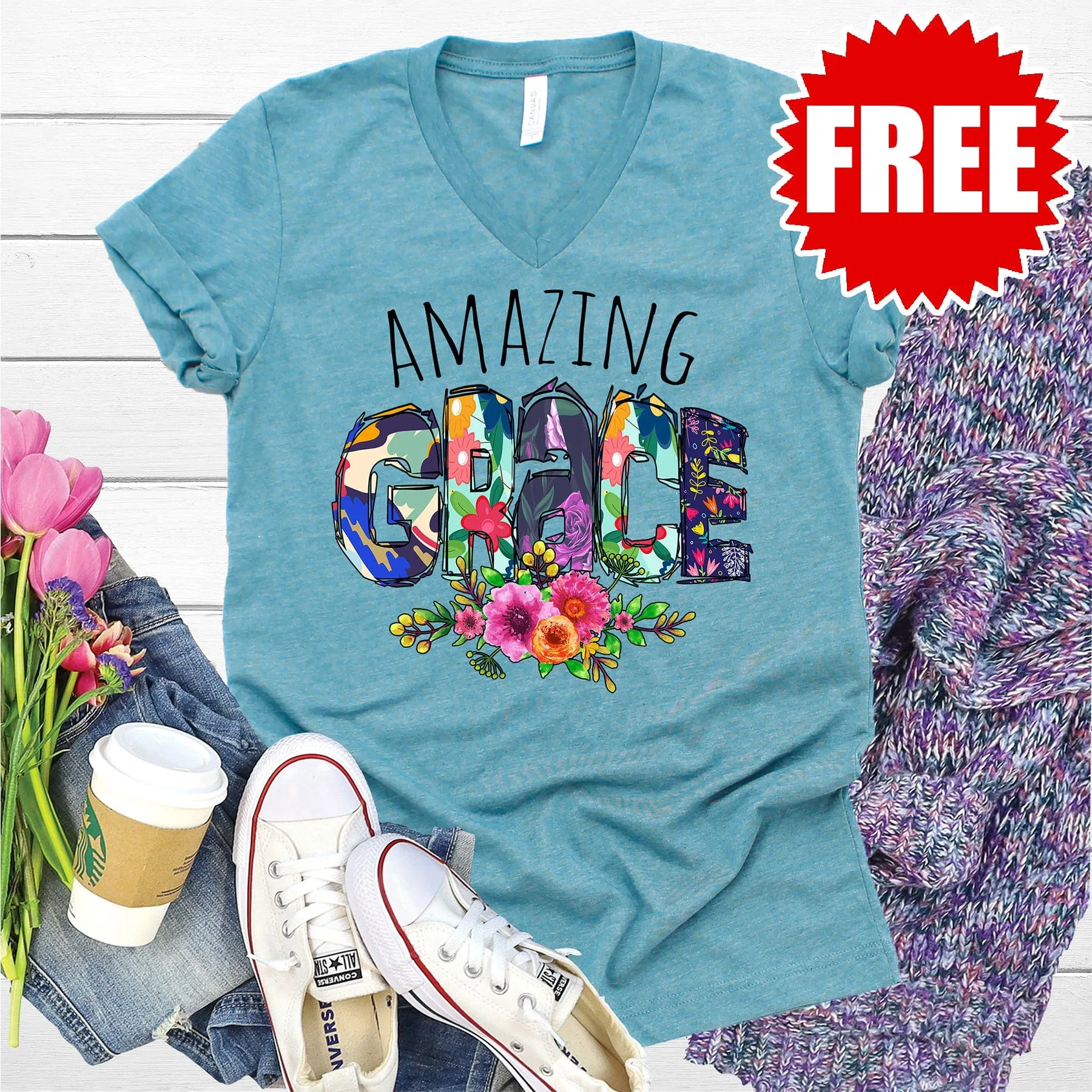 Amazing Grace V-Neck - F