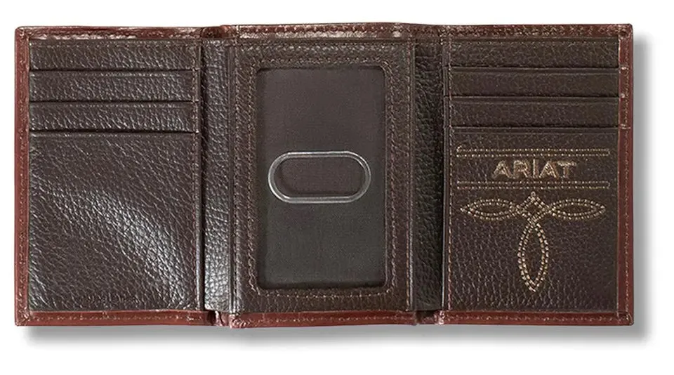 Ariat Floral Embossed W/Buckstitch Wallet ~ Tri-Fold