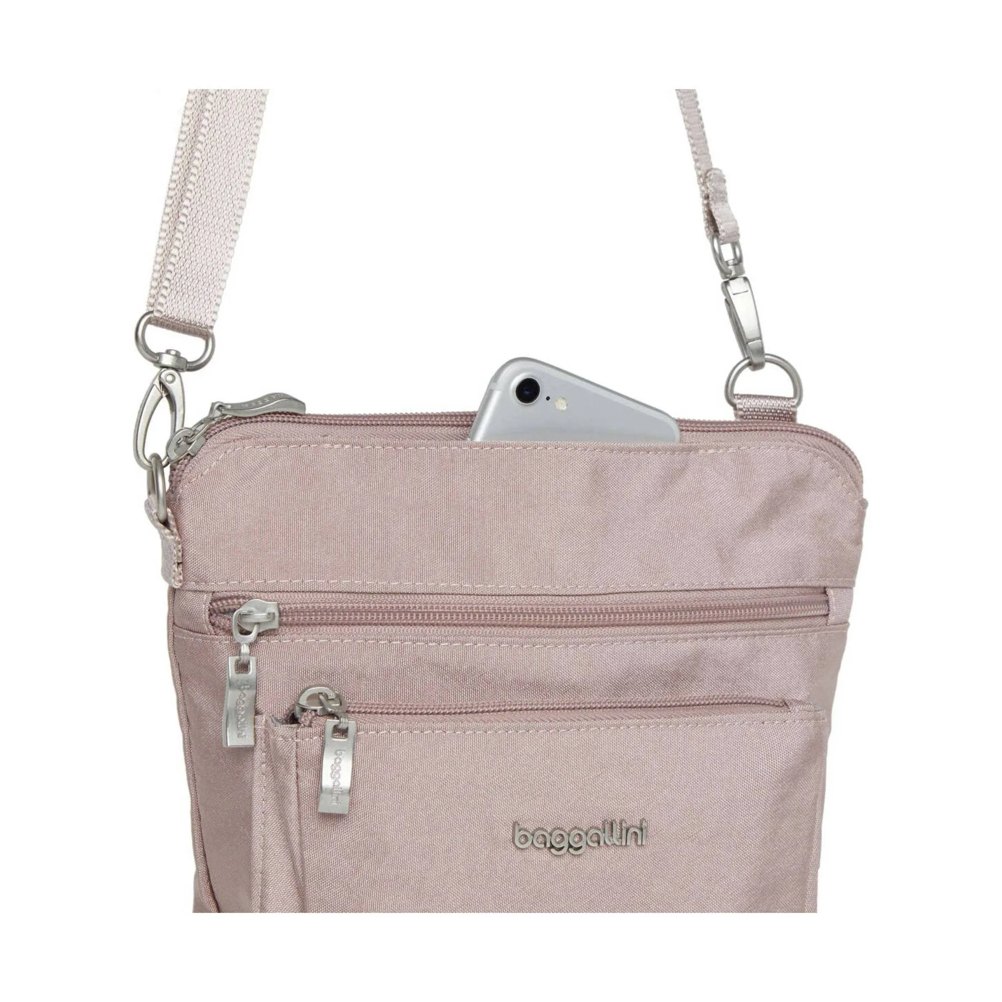 Baggallini Women's Modern Pocket CrossBody - Blush Shimmer