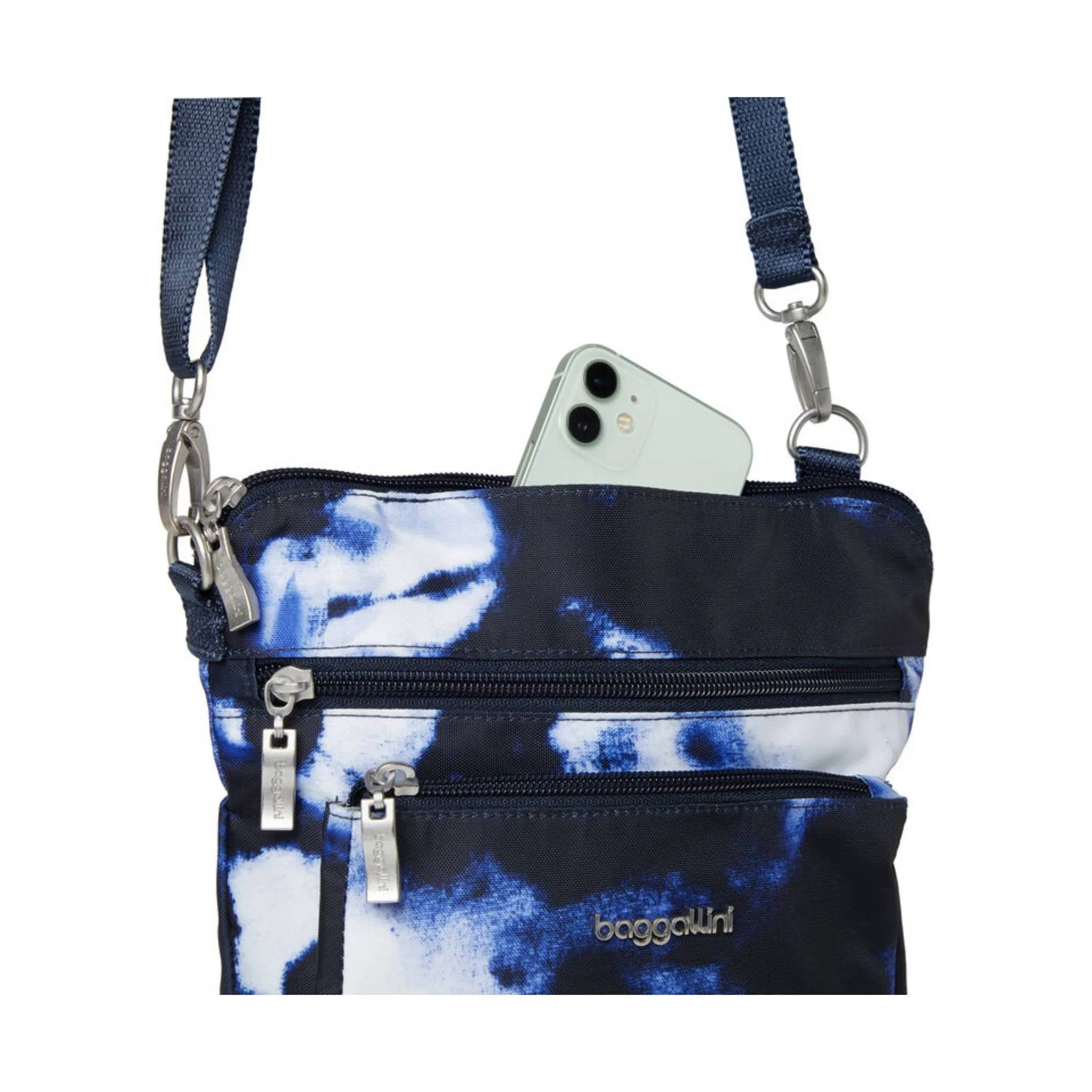 Baggallini Women's Modern Pocket CrossBody - Navy Ink Tie Dye