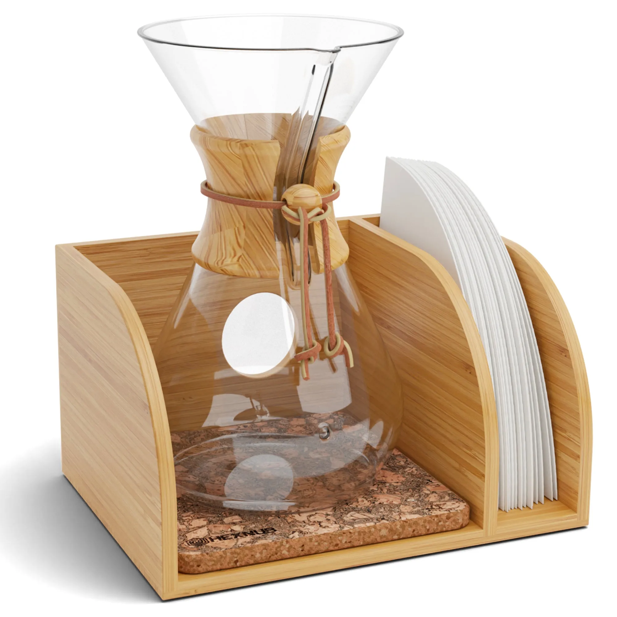 Bamboo Caddy for Chemex, Bodum & Cosori Coffee Makers