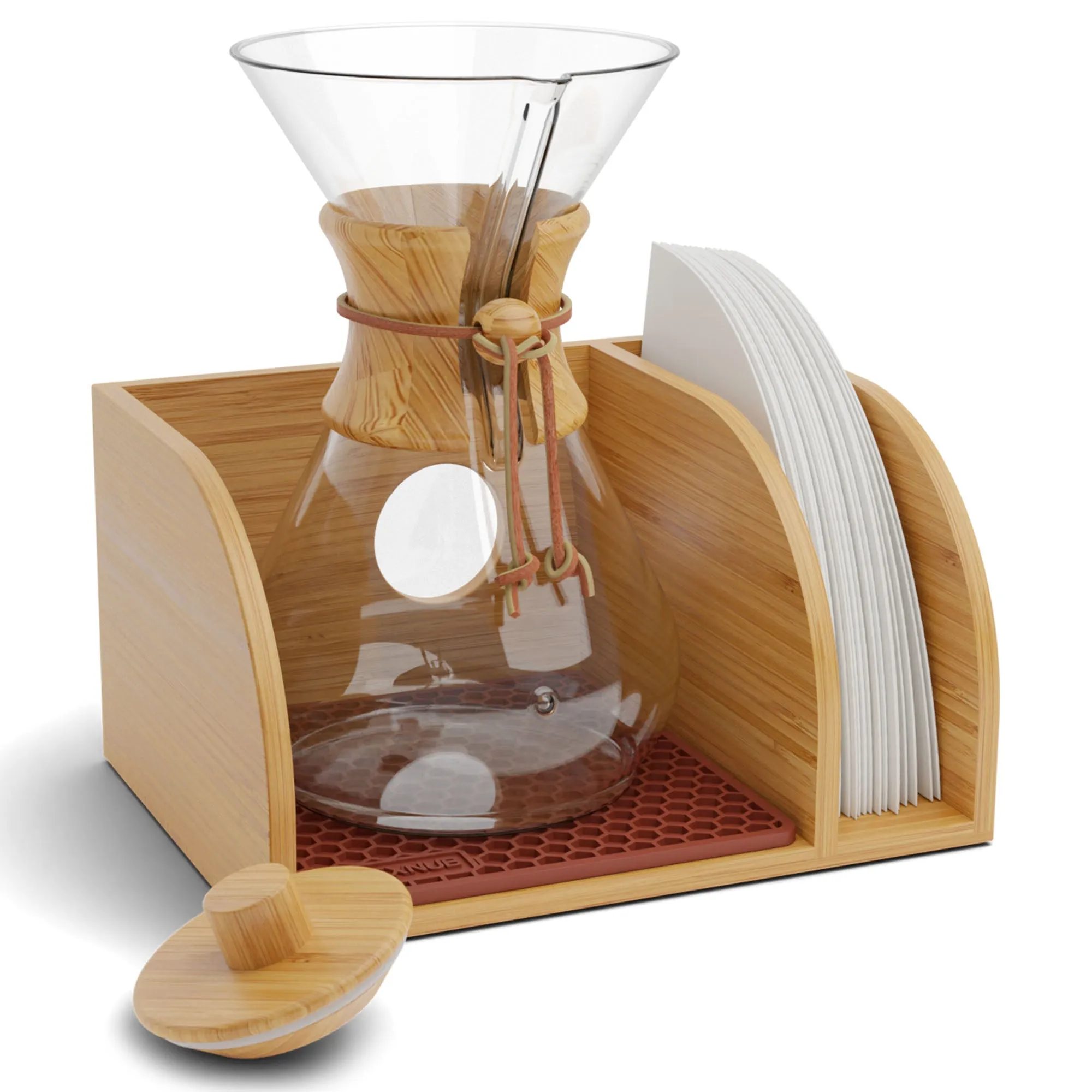 Bamboo Caddy for Chemex, Bodum & Cosori Coffee Makers