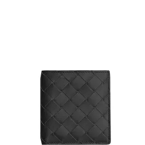 Bi-Fold Wallet Slim Intrecciato, Black