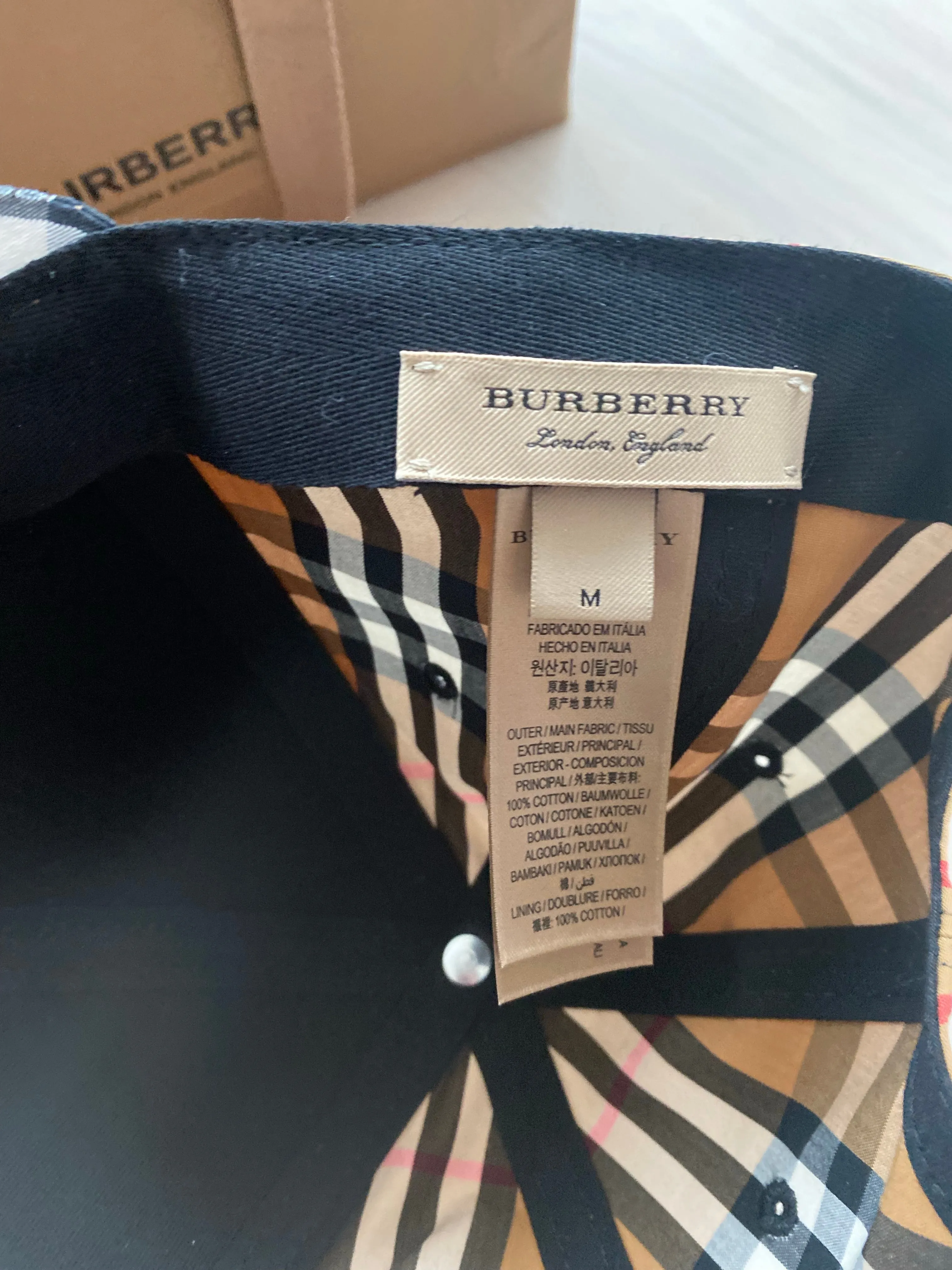 Burberry check hat