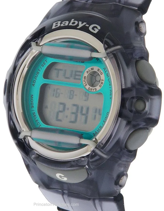 Casio Baby G Whale Watch - Transparent Grey Case & Strap - Turquoise Dial - 200m