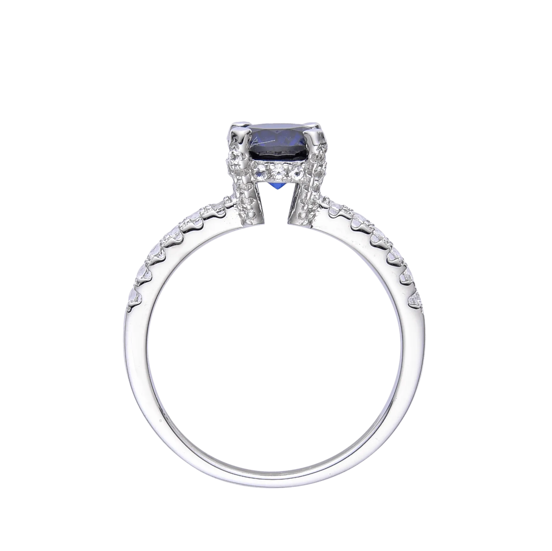 Ceylon Sapphire Round Solitare Ring