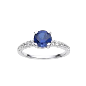 Ceylon Sapphire Round Solitare Ring