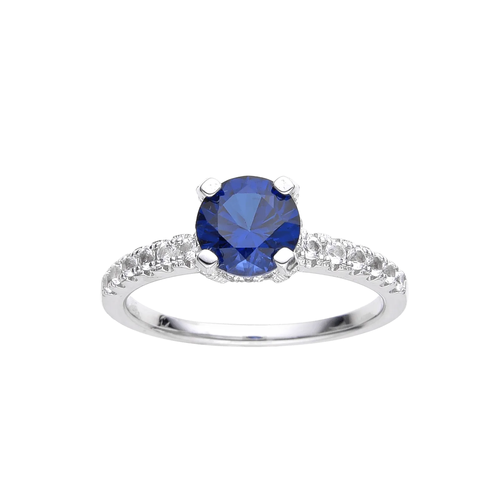 Ceylon Sapphire Round Solitare Ring