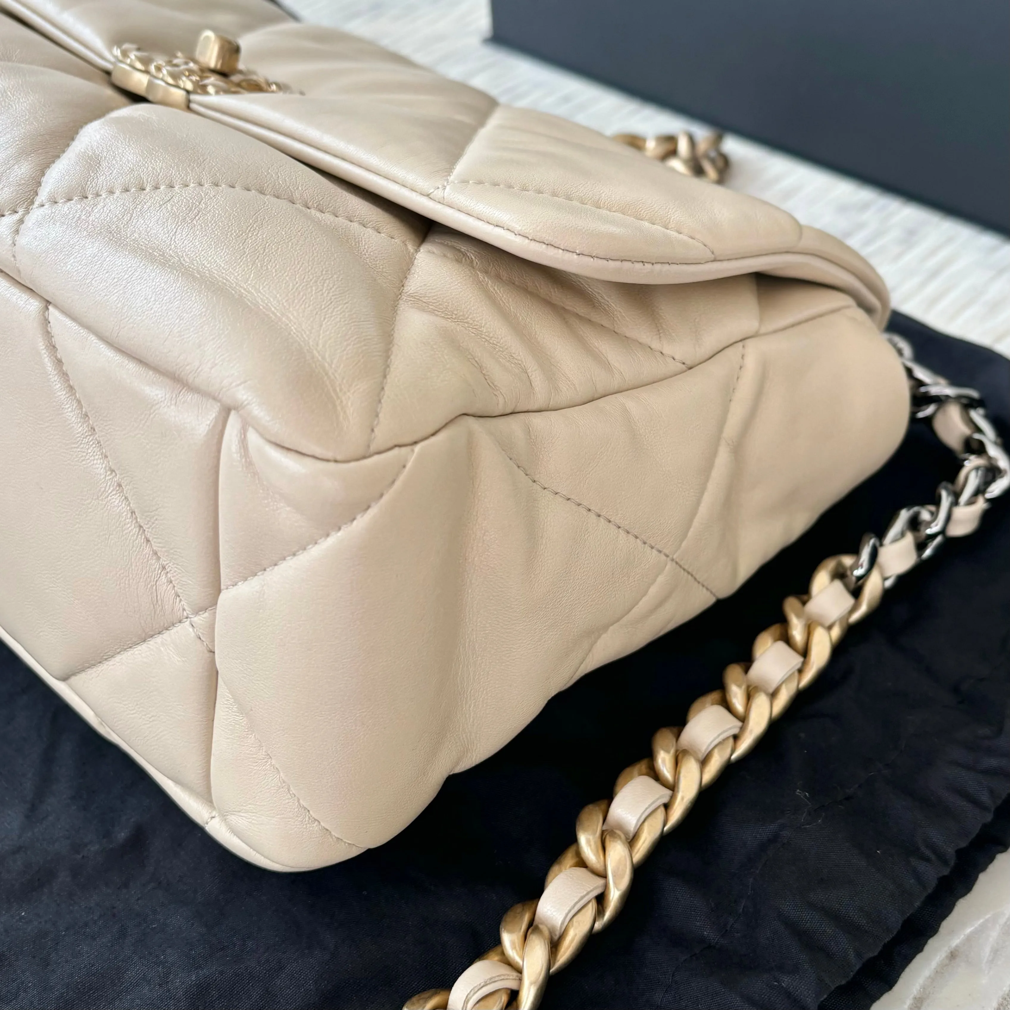 Chanel 19 Large Beige Clair Bag