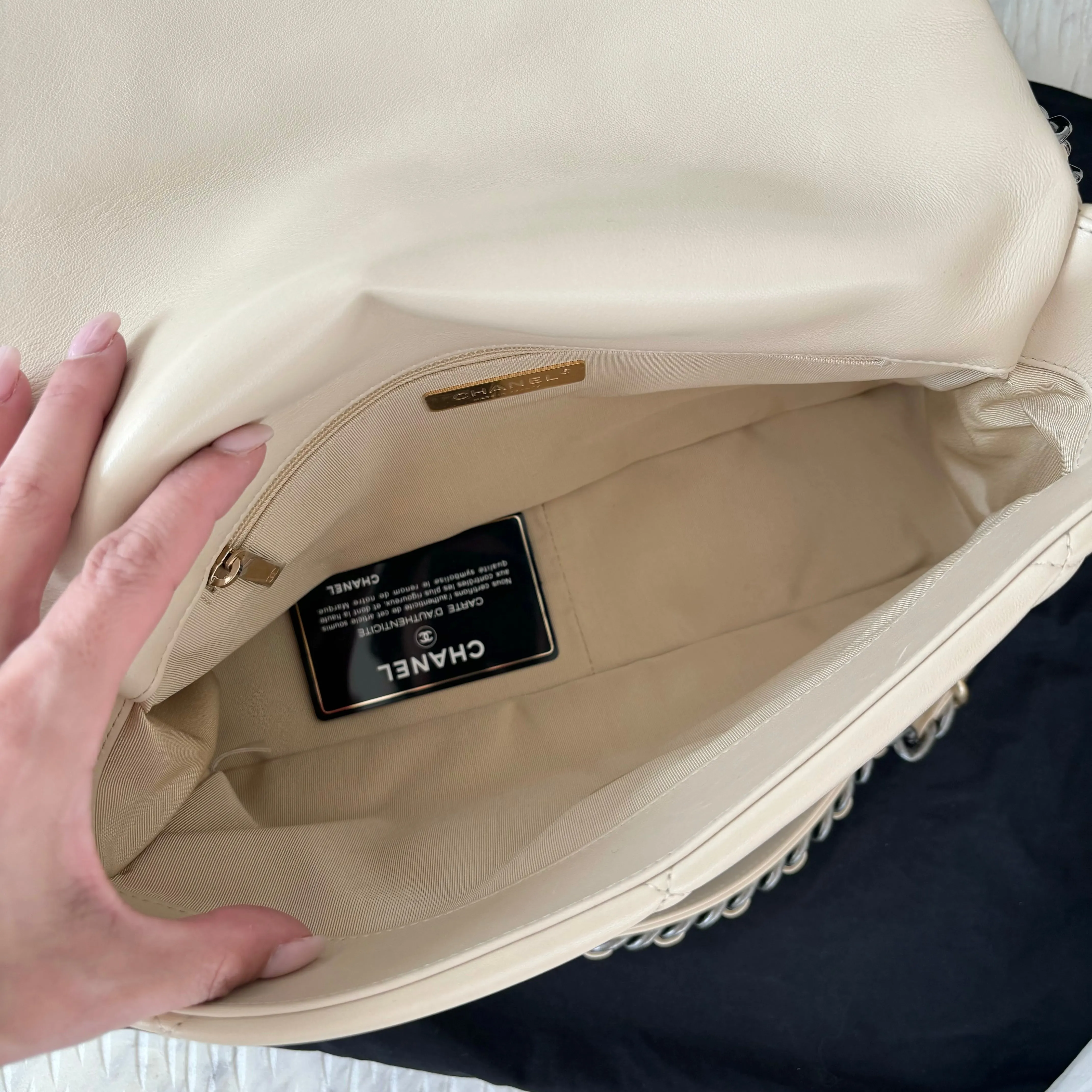 Chanel 19 Large Beige Clair Bag