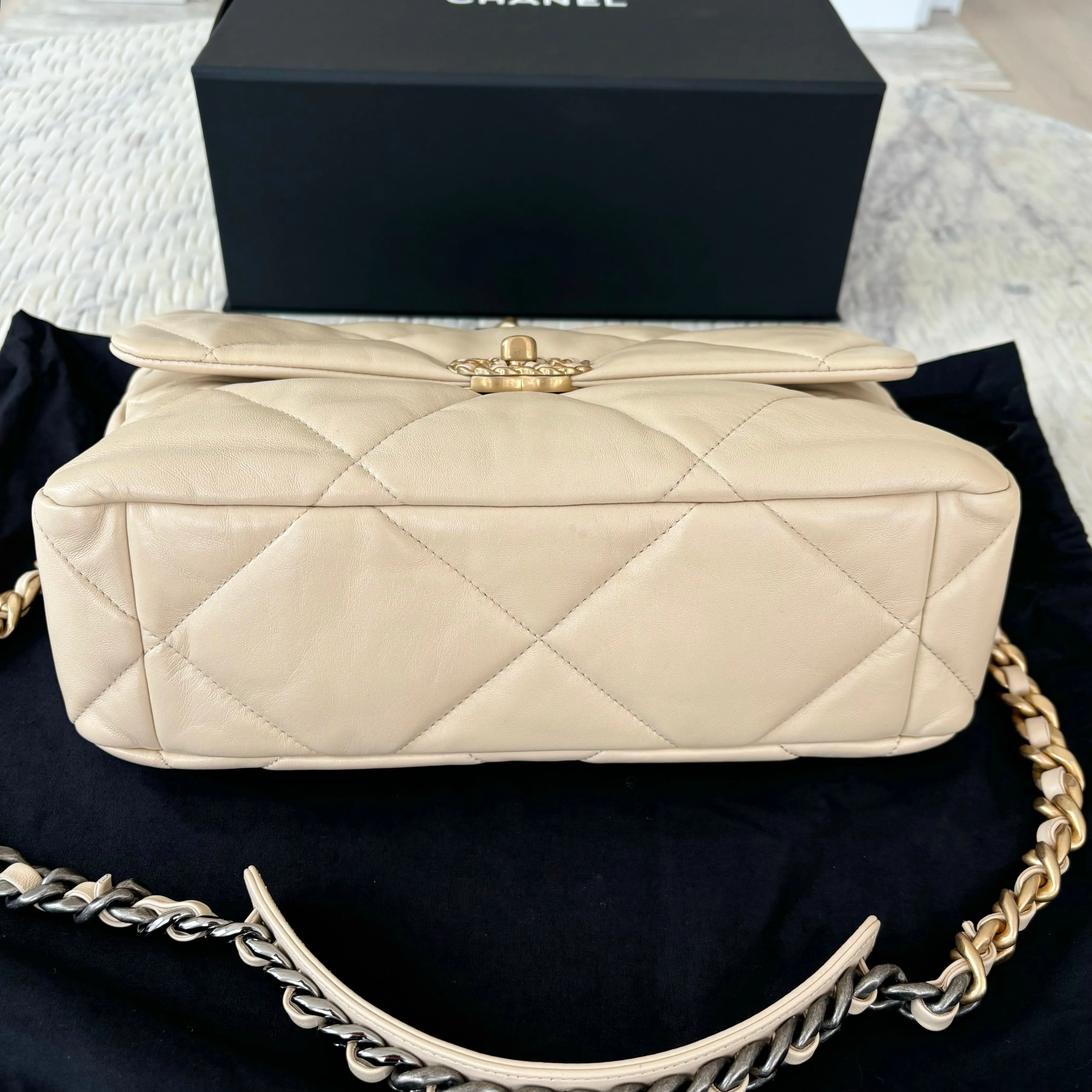 Chanel 19 Large Beige Clair Bag