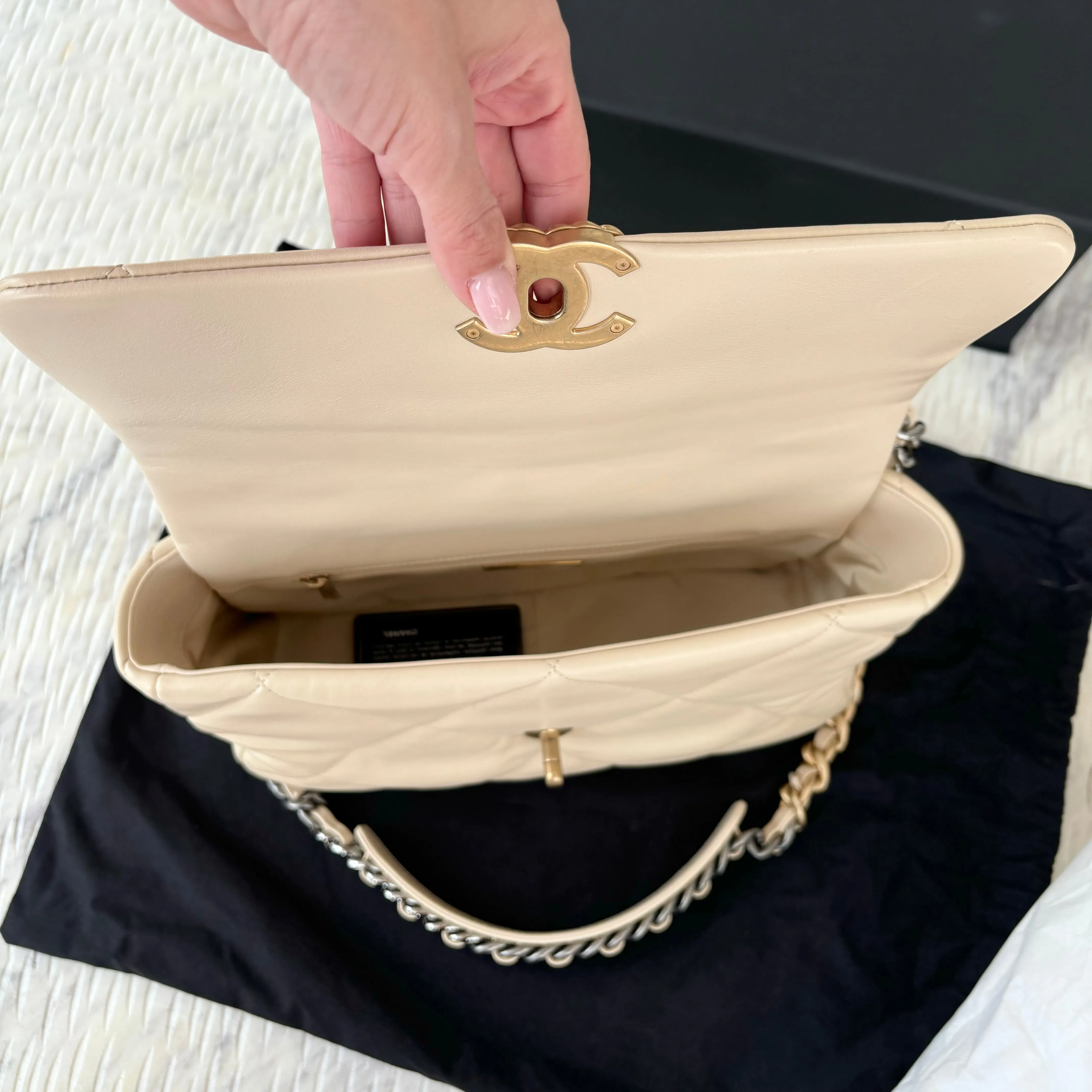 Chanel 19 Large Beige Clair Bag