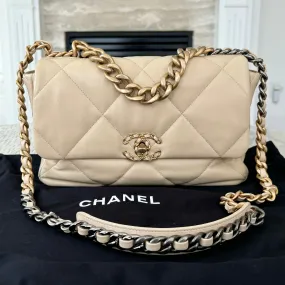 Chanel 19 Large Beige Clair Bag