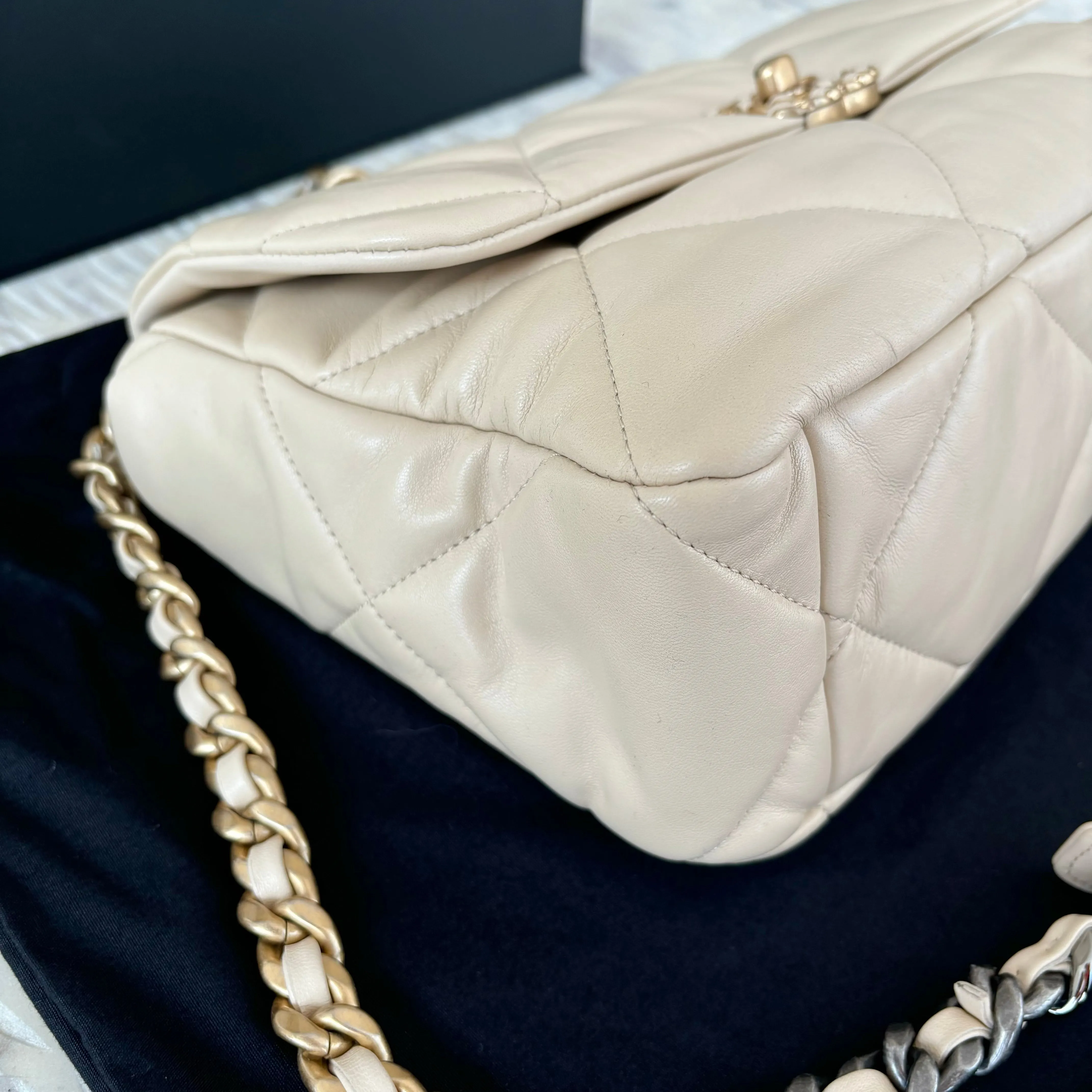 Chanel 19 Large Beige Clair Bag