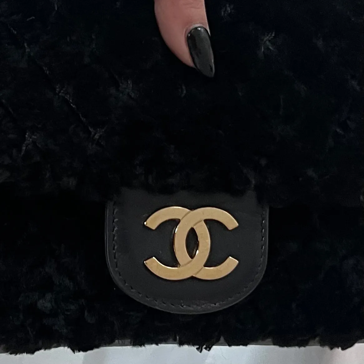 Chanel CC Rabbit Fur Flap Bag