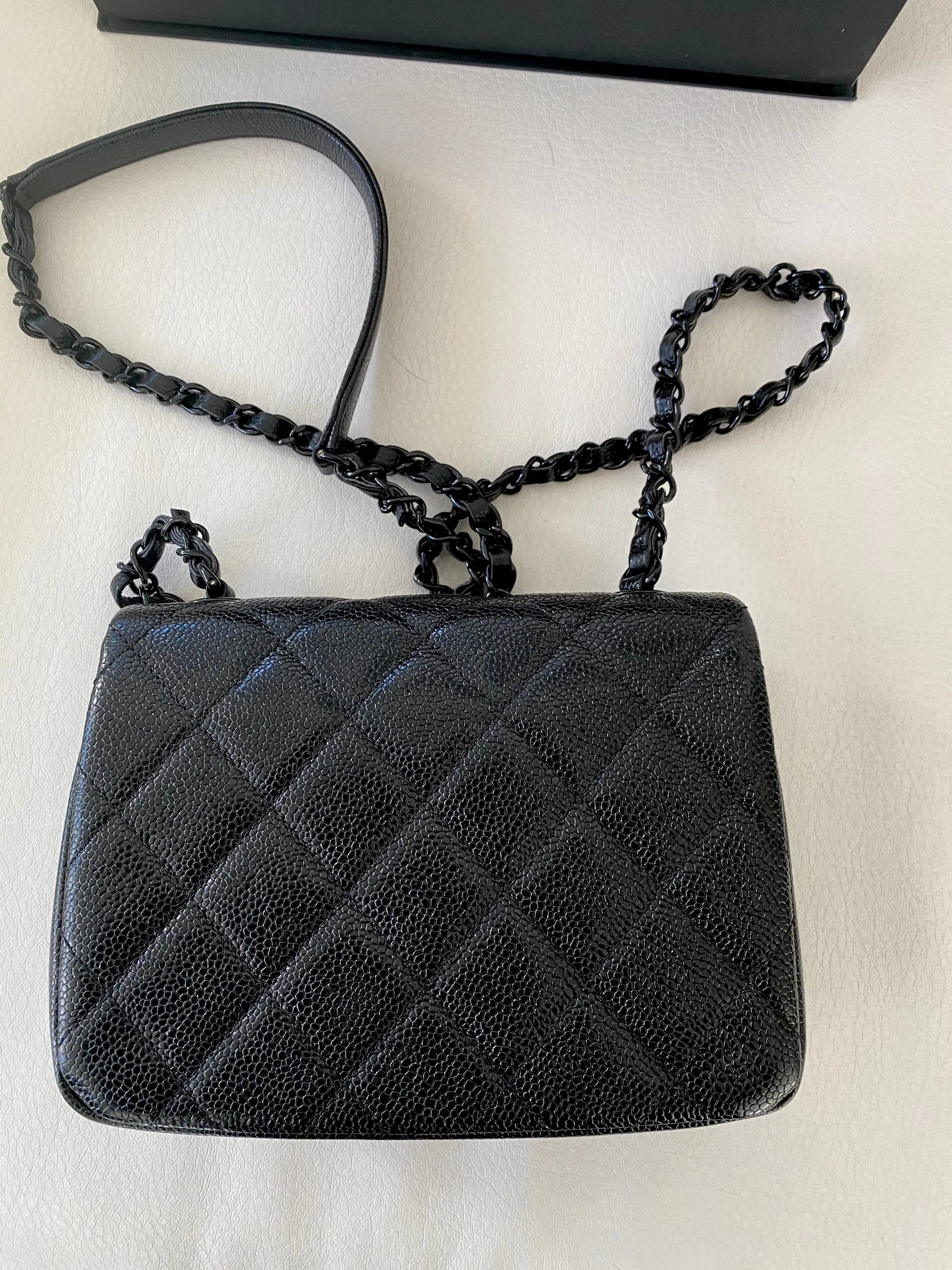 Chanel incognito so black square flap bag