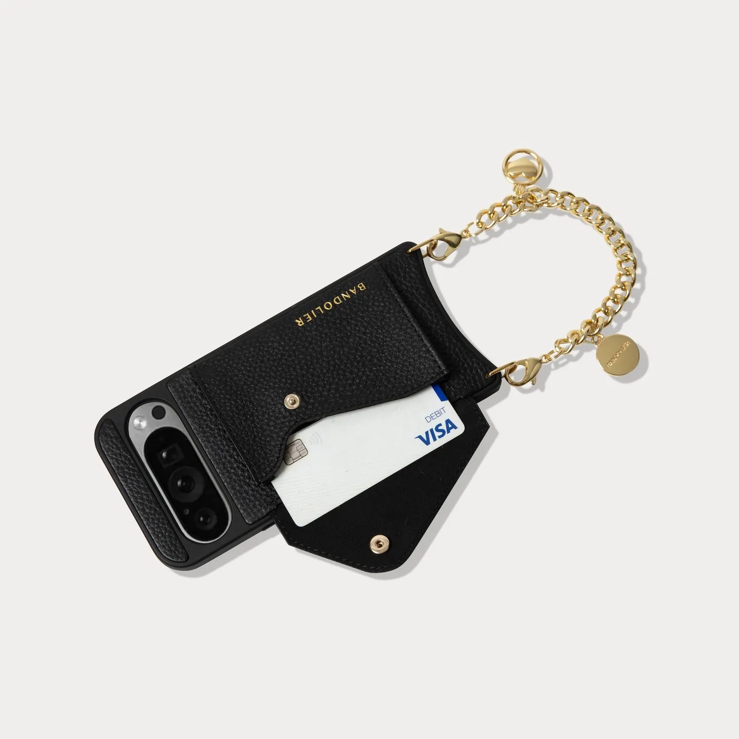 Charm Pixel Wristlet - Black/Gold