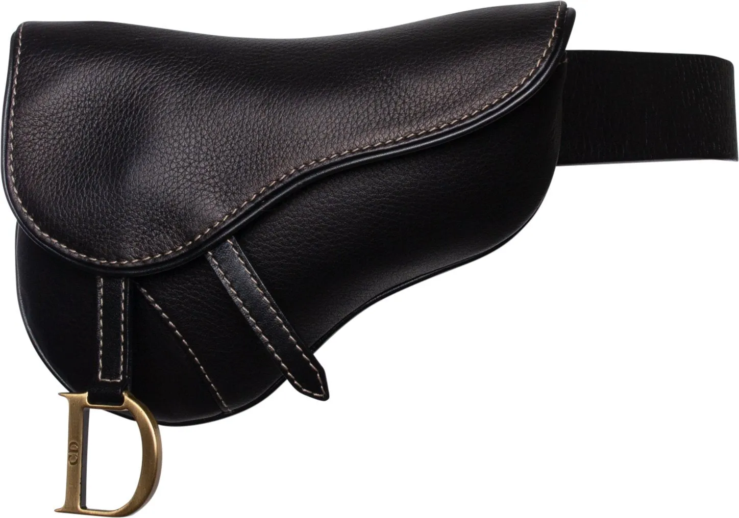 Christian Dior Black Leather Saddle Waist Bag