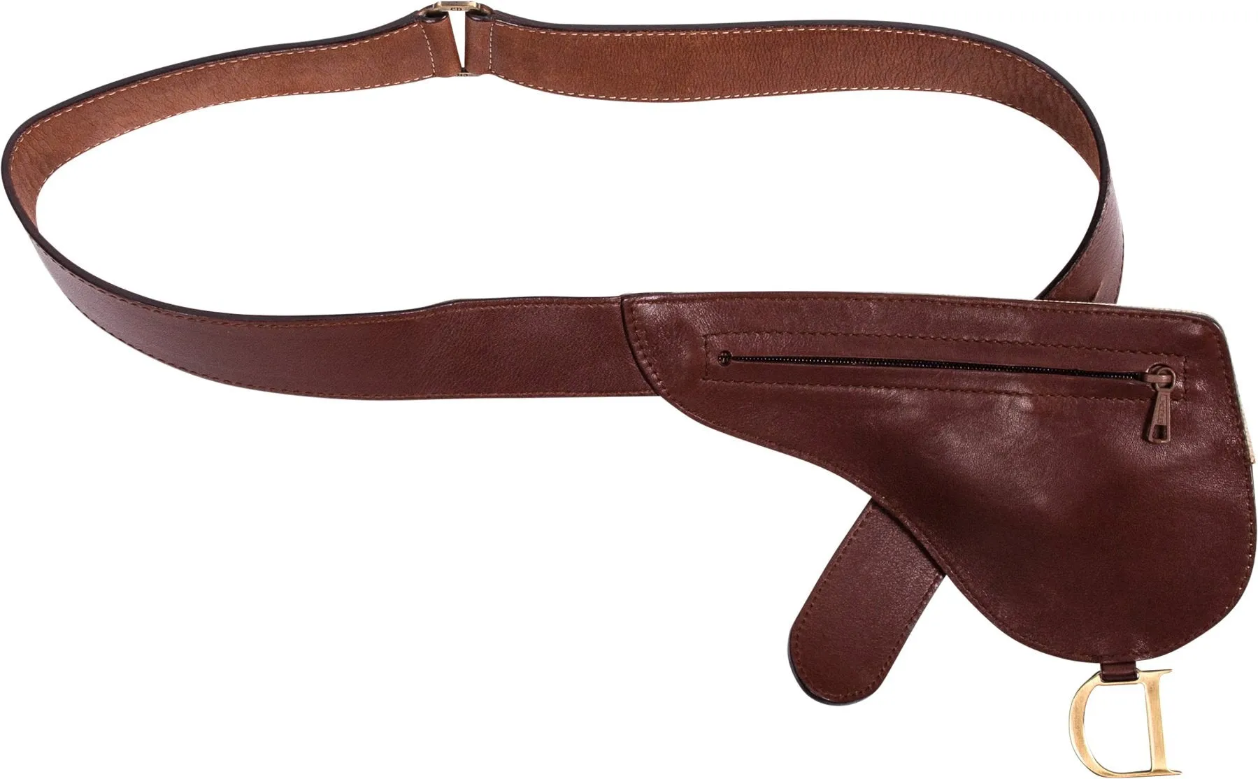 Christian Dior Canvas Leather Saddle Waist Bag