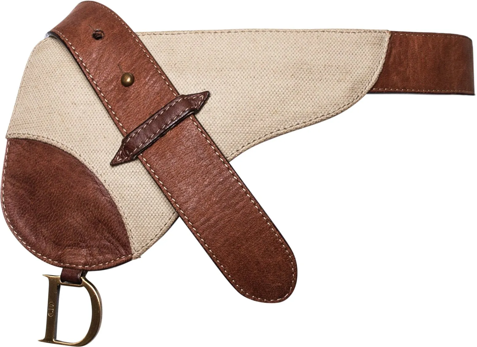 Christian Dior Canvas Leather Saddle Waist Bag