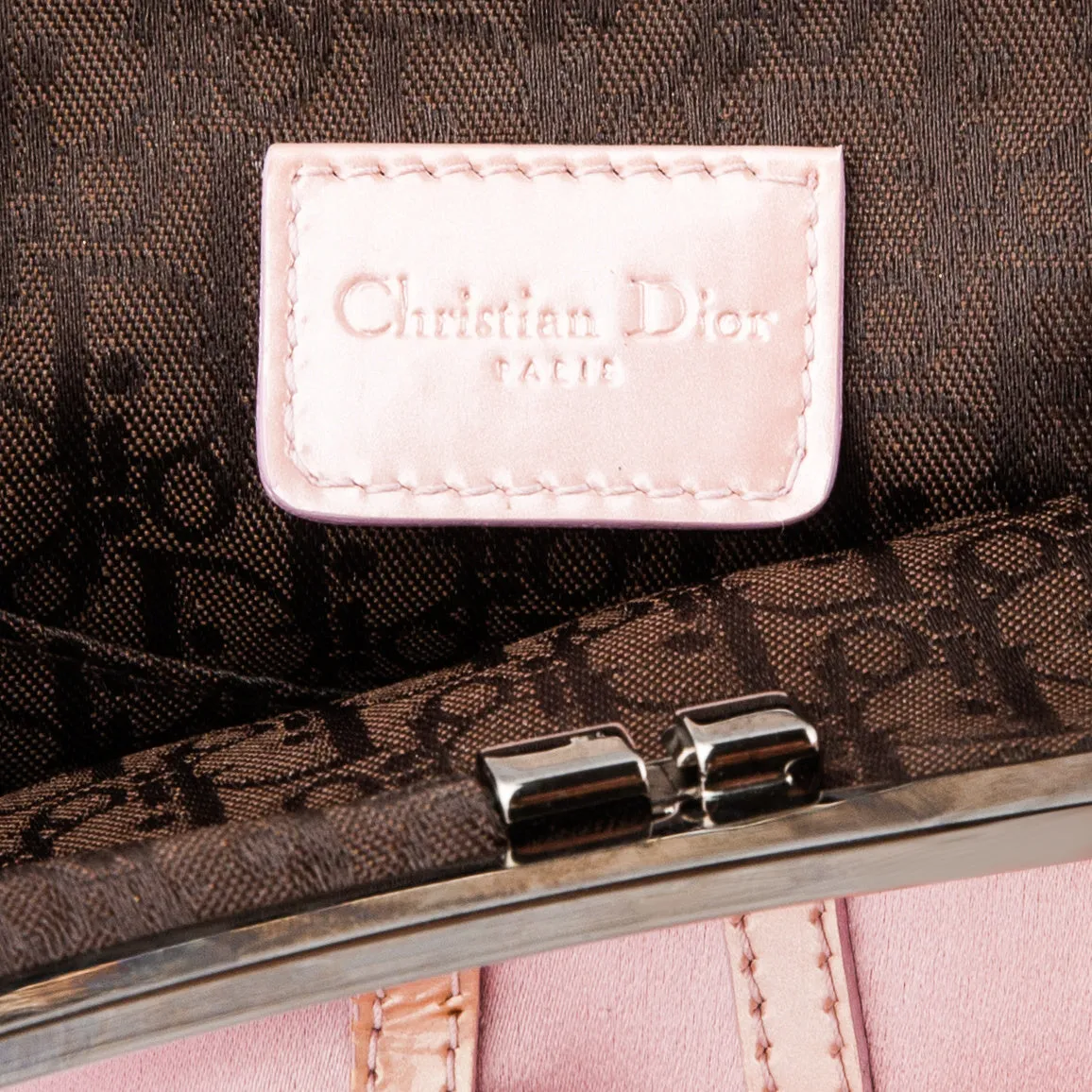 Christian Dior Pink Silk Mini Saddle Bag