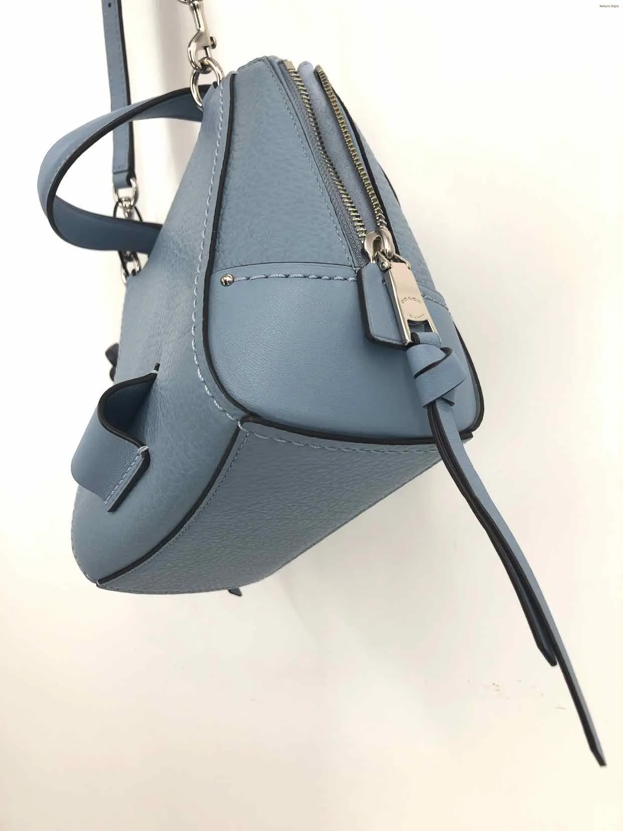 COACH Lt Blue Silvertone Leather Has tag! Crossbody Purse