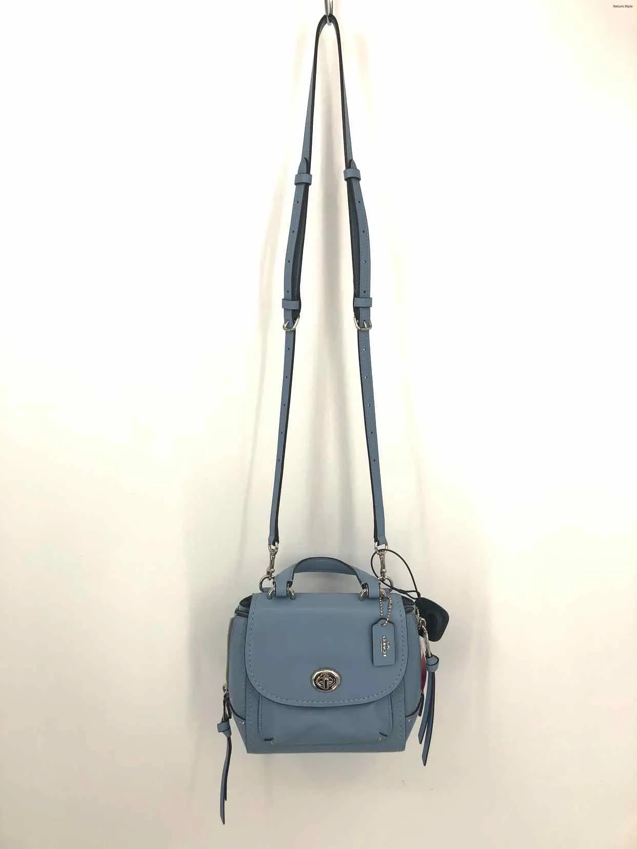 COACH Lt Blue Silvertone Leather Has tag! Crossbody Purse