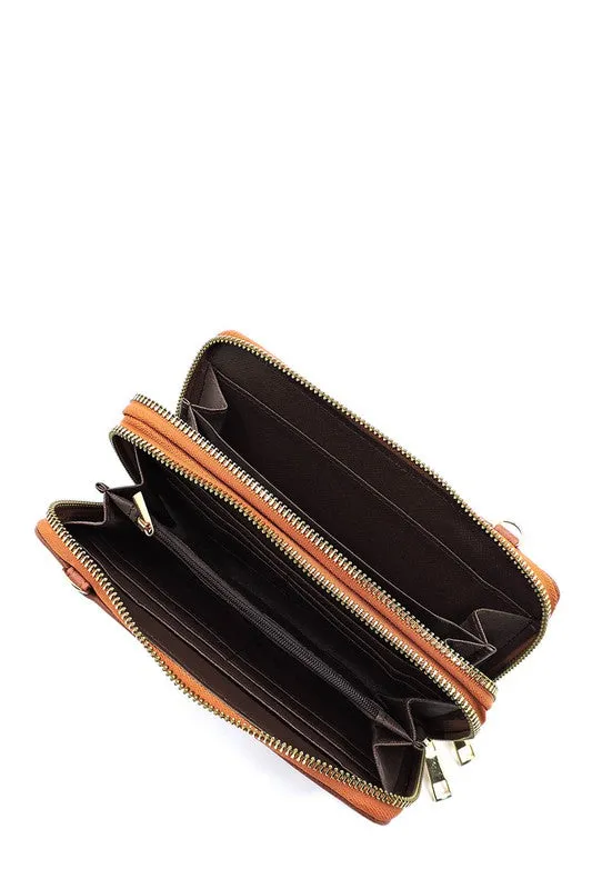 Double Zip Crossbody Wallet