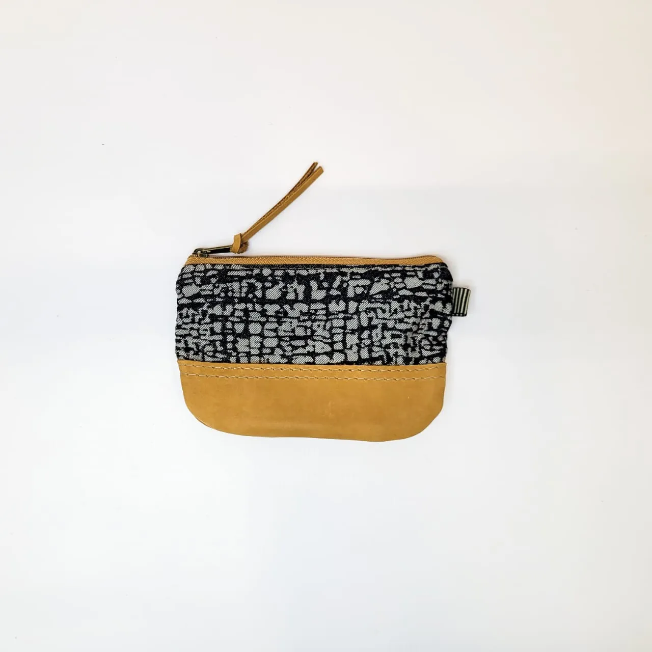 Gia leather/ fabric coin purse