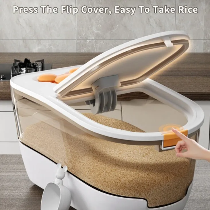 Insect & Moisture Proof Rice Storage Box With Scoop