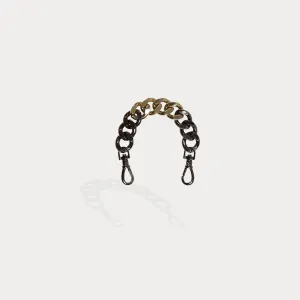 Lola Pewter Bandolet Strap - Black/Gold