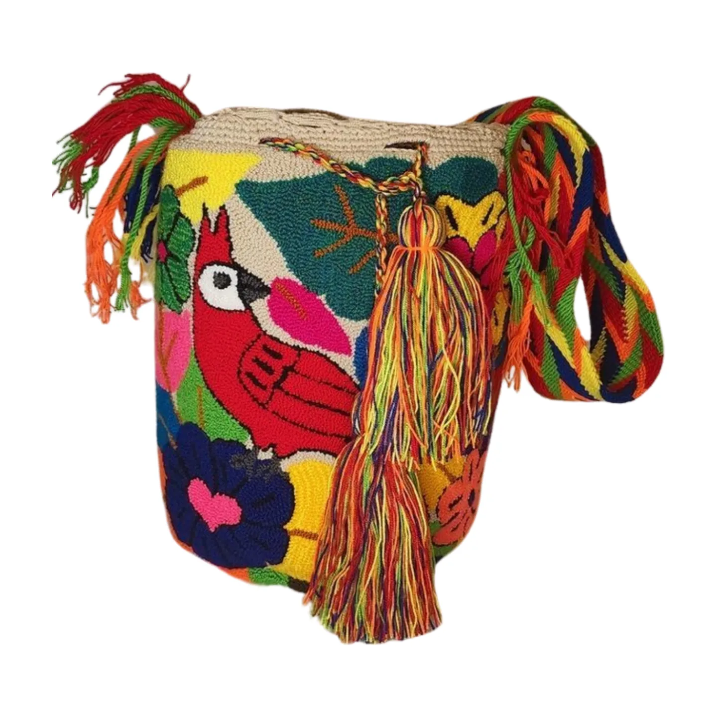 Lyla Large Handmade Punch-needle Wayuu Mochila Bag