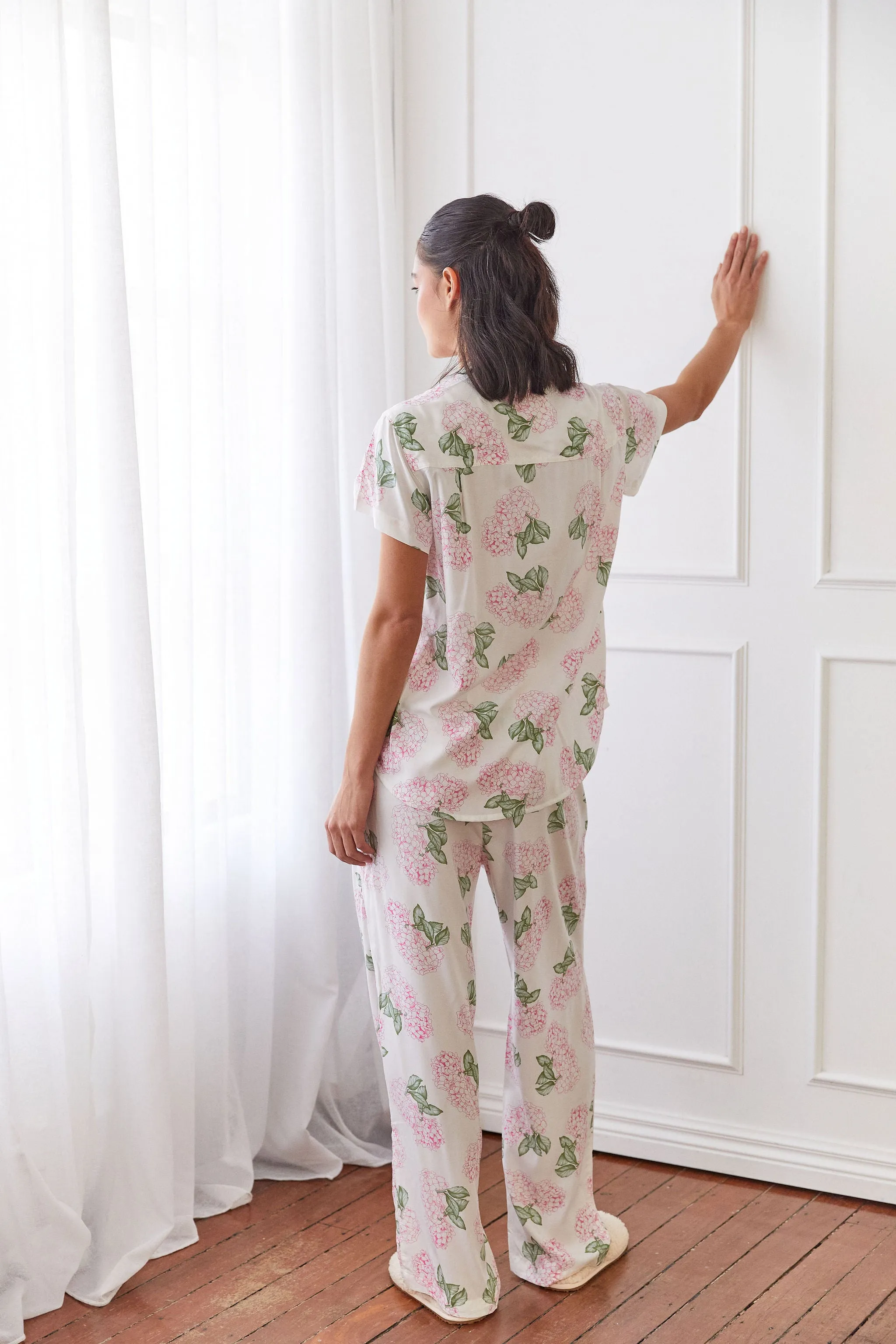 Maggie Pyjama Set - Long Pants - Hydrangea Pink