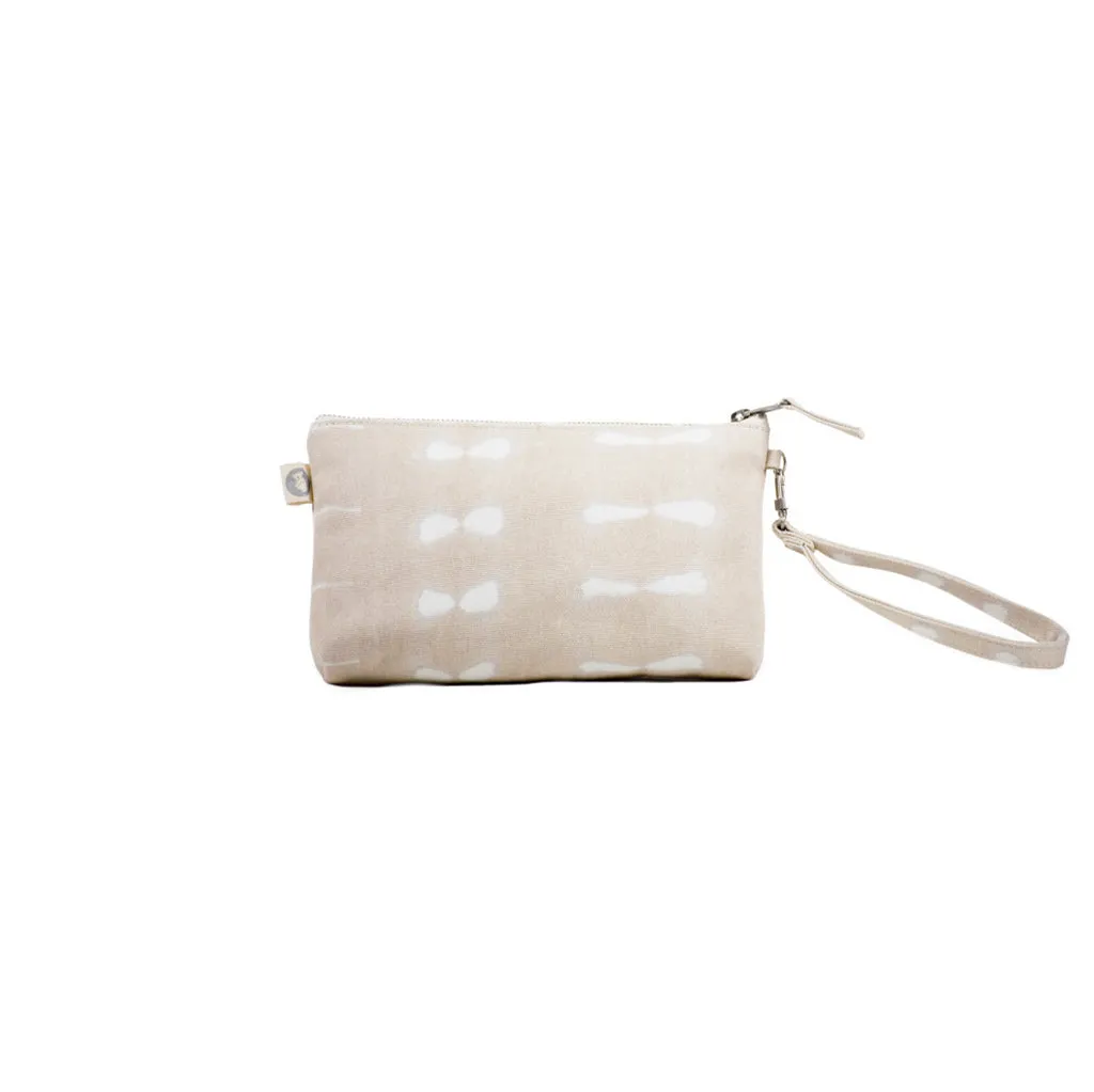 Mini Luxe Clutch with Wristlet: Stone Shibori