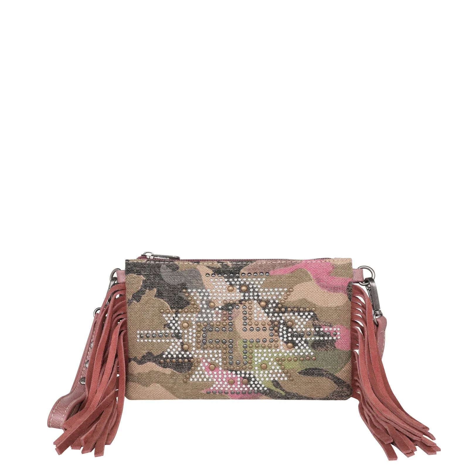 Montana West Aztec Camo Canvas Crossbody Wristlet