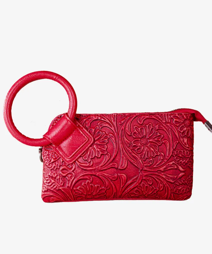 Montana West Floral Tooled Wristlet