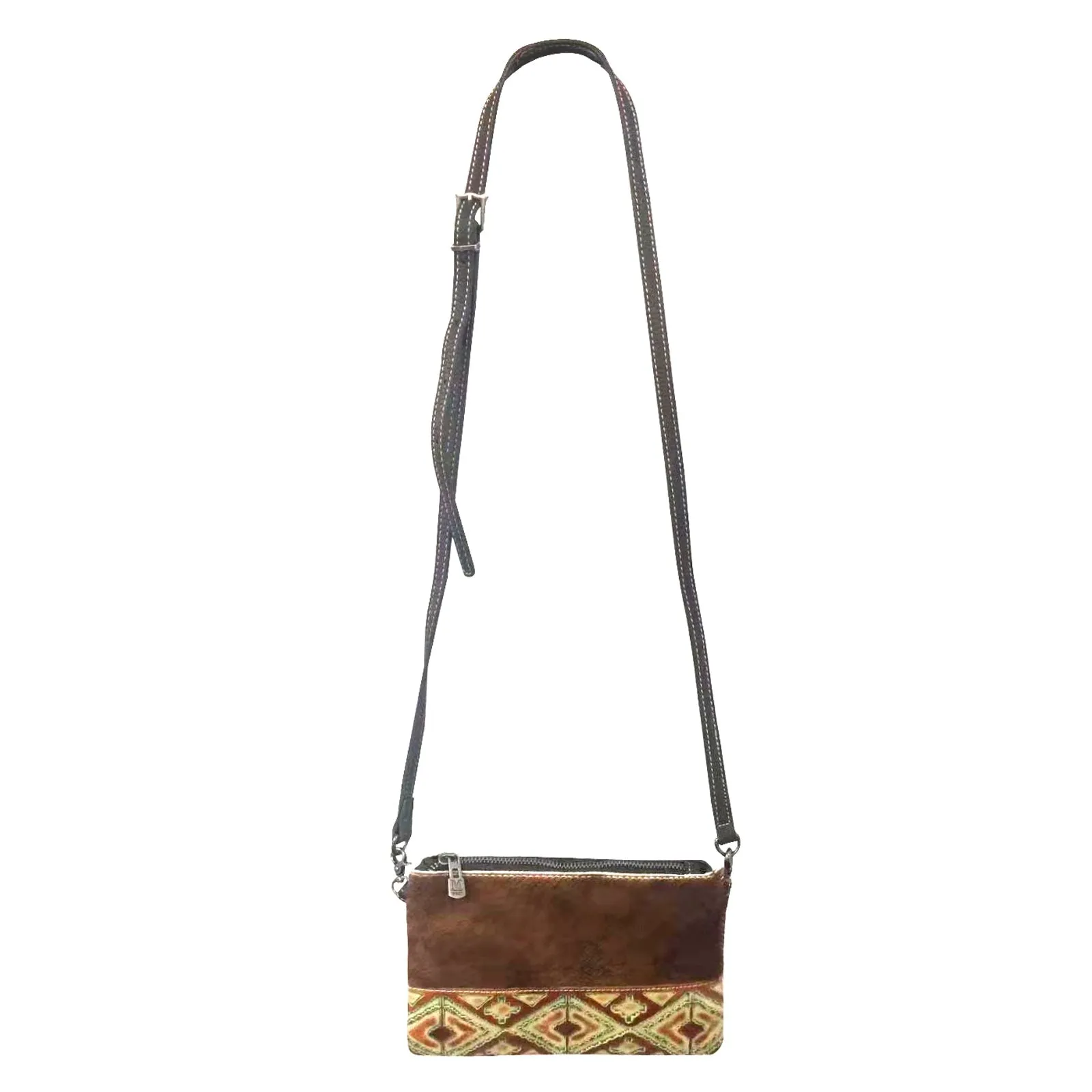 Montana West Hair-On Cowhide Aztec Crossbody Clutch