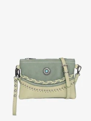 Montana West Stone Concho Crossbody Clutch