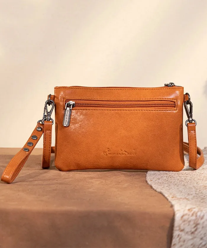 Montana West Tooled Studded Crossbody