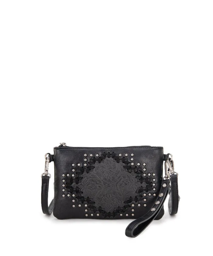 Montana West Tooled Studded Crossbody