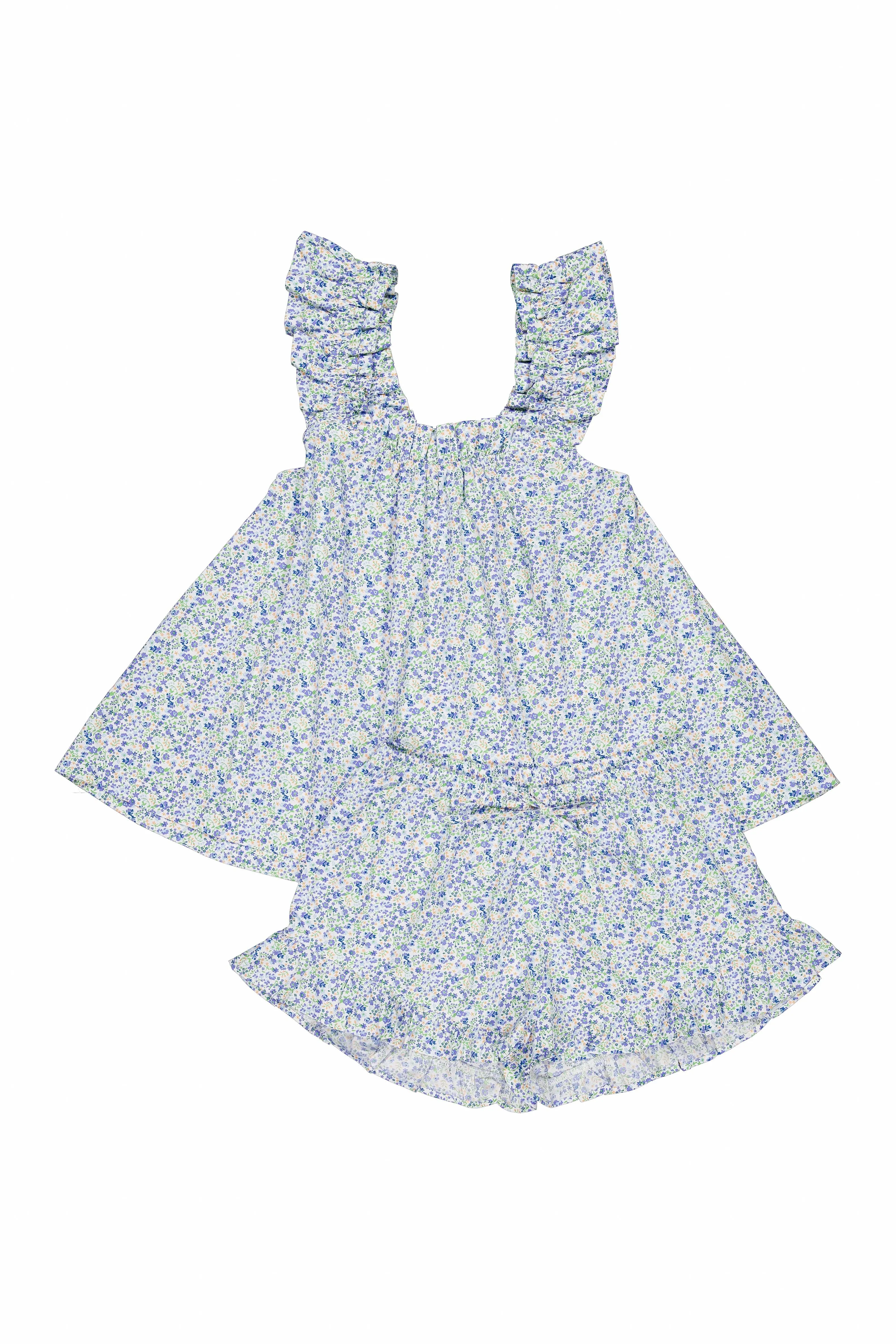 Nicolette Sleep Set - Cotton - Floret Blue