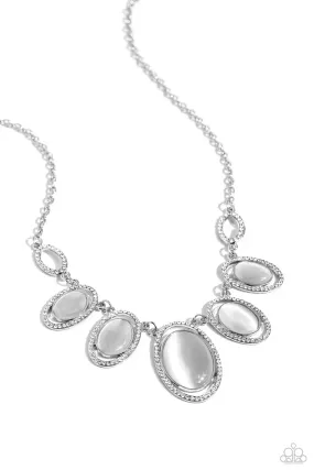 Paparazzi A BEAM Come True White Necklace & Earring Set